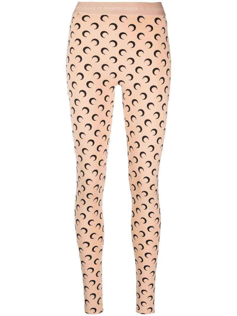 Neutral Fuseaux Moon-print Leggings