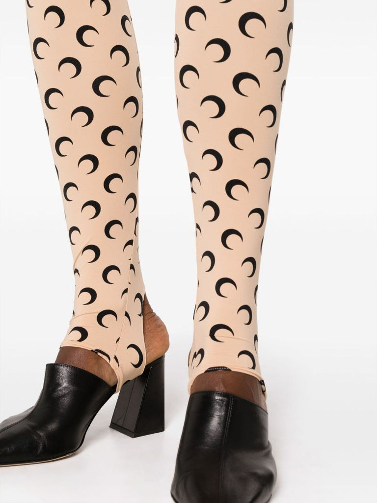 Neutral Fuseaux Moon-print Leggings