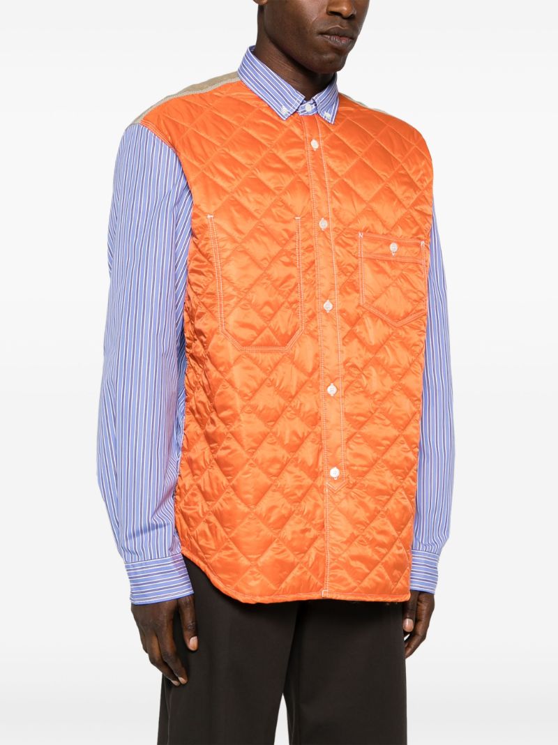 Orange Panelled Quilted Shirt