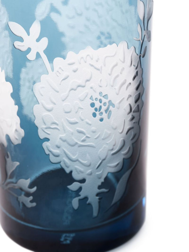 Blue Peony Glass Pitcher