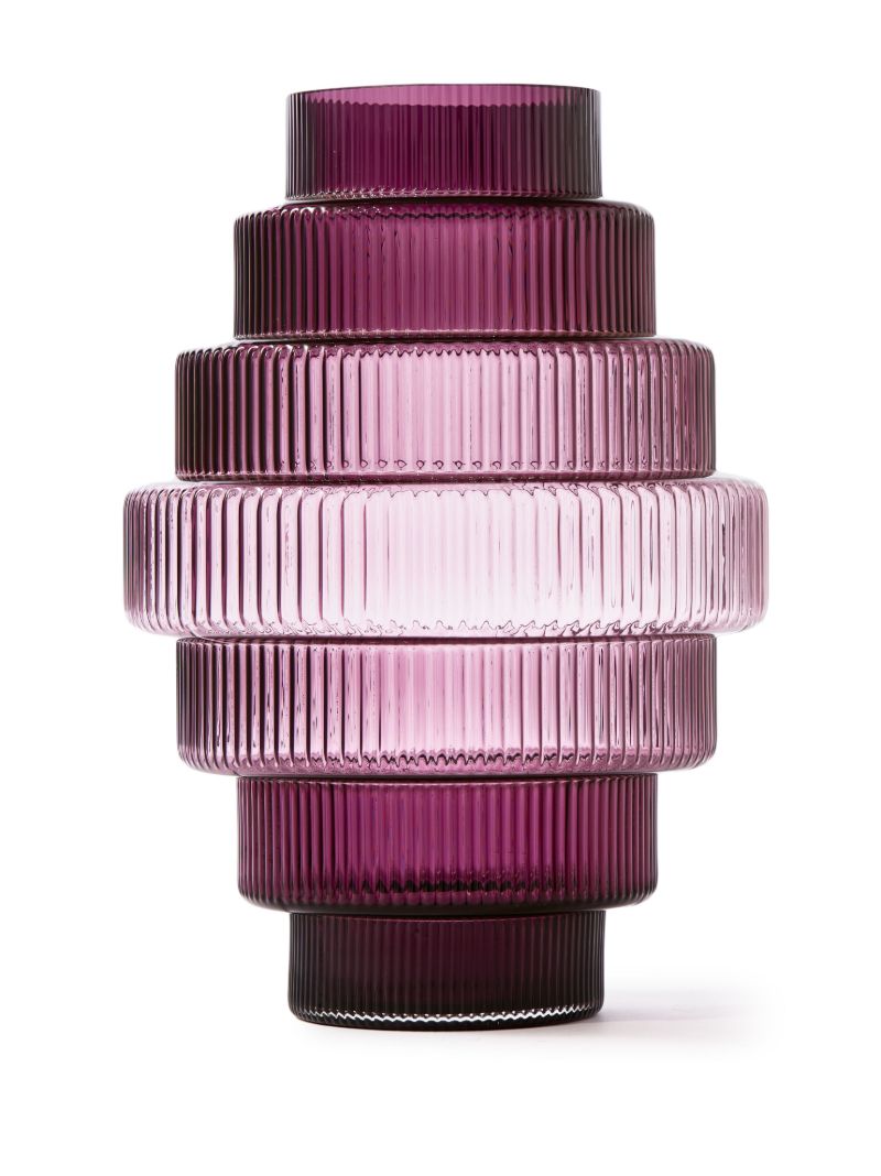 Purple Steps Large Glass Vase