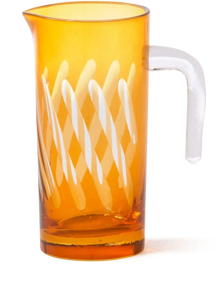 Orange Tubular Glass Pitcher