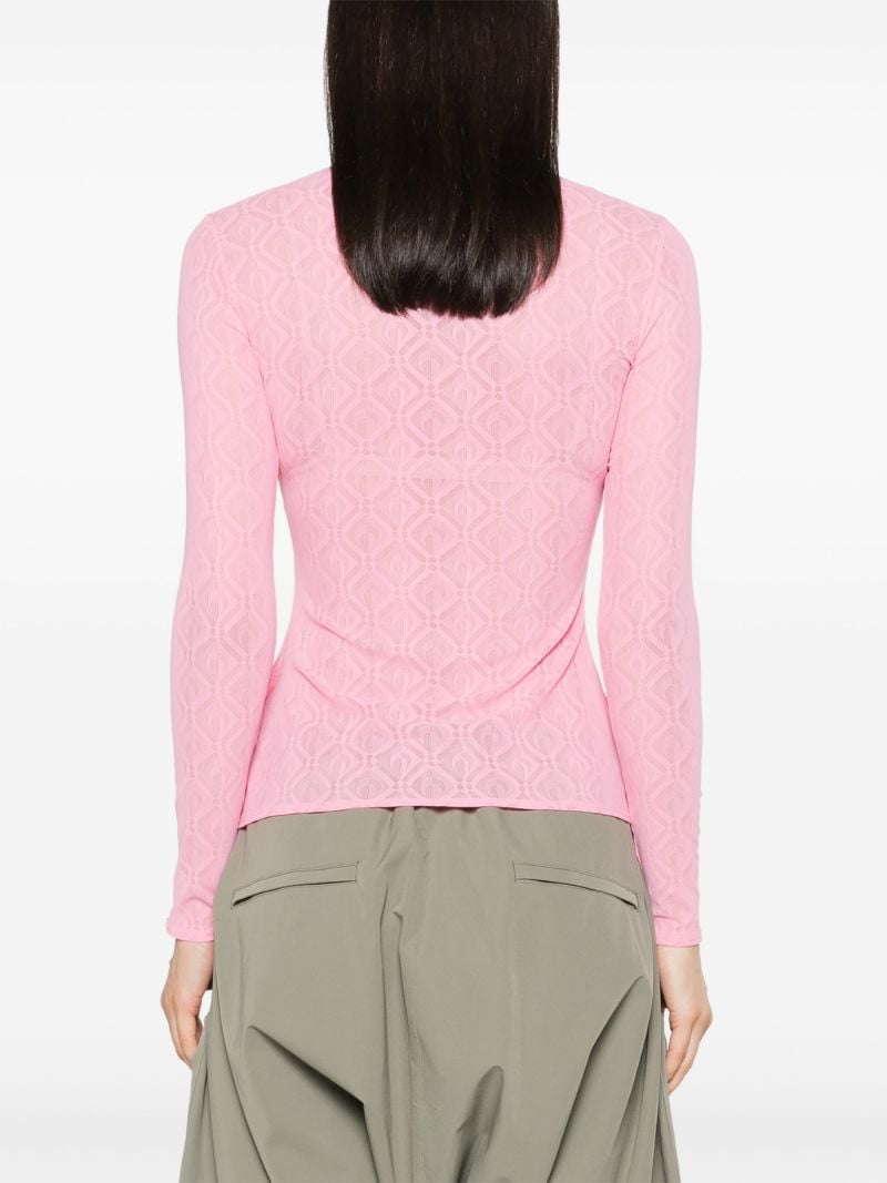 Pink Second Skin Moonogram Mesh Top
