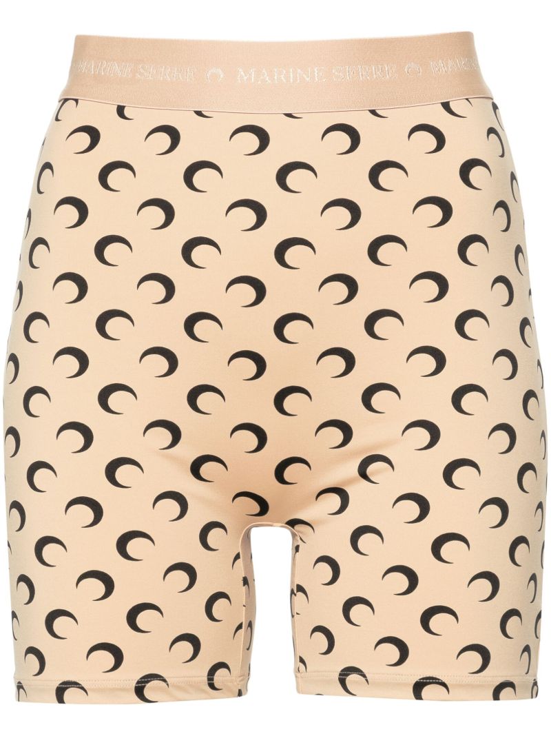 Neutral Crescent Moon Cycling Shorts