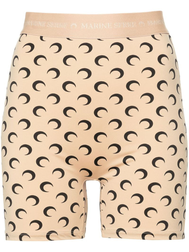 Neutral Crescent Moon Cycling Shorts