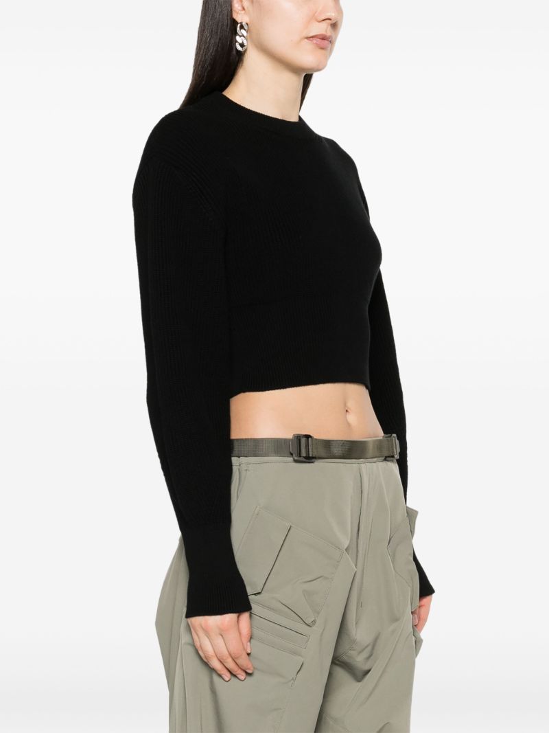 Black Core Ribbed-knit Cotton Sweater