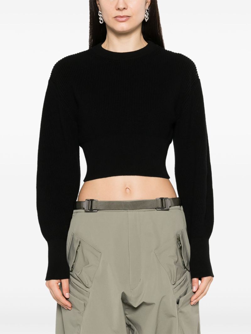 Black Core Ribbed-knit Cotton Sweater
