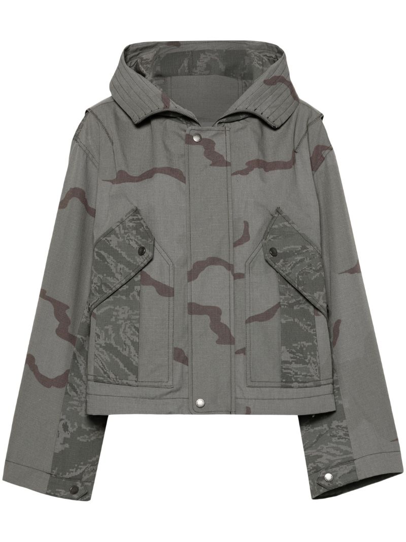 Grey Regenerated Cargo Bomber Jacket
