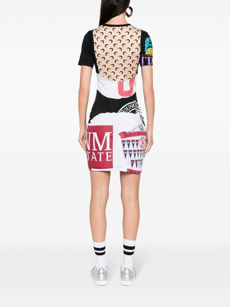 Black Regenerated Graphic T-shirt Dress