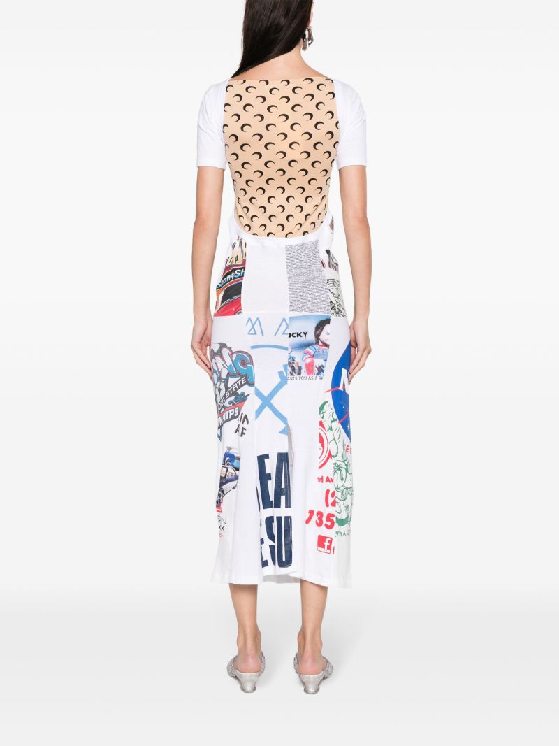White Regenerated Graphic T-shirt Maxi Dress