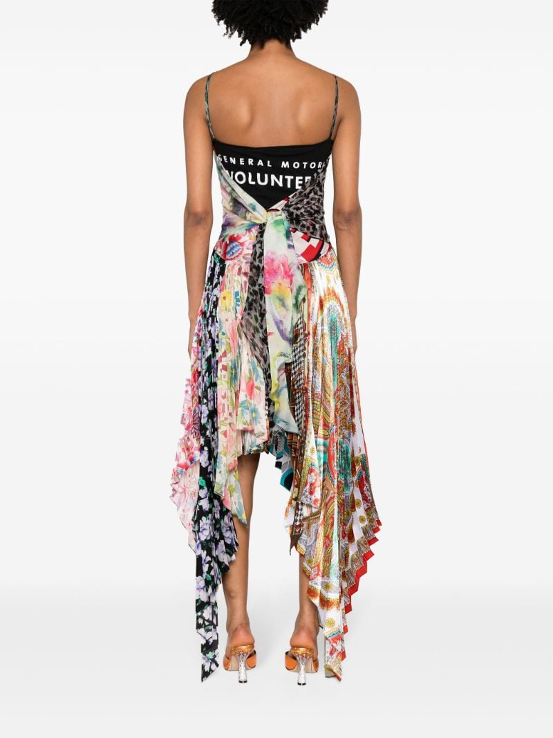 Black Regenerated Scarves Silk Midi Dress