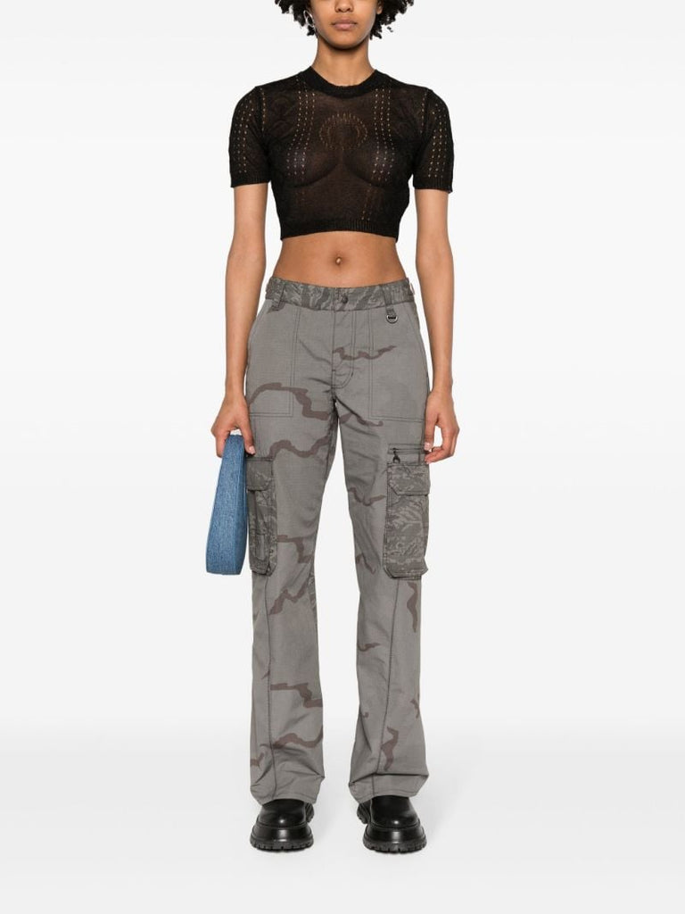 Grey Regenerated Camouflage Cargo Pants