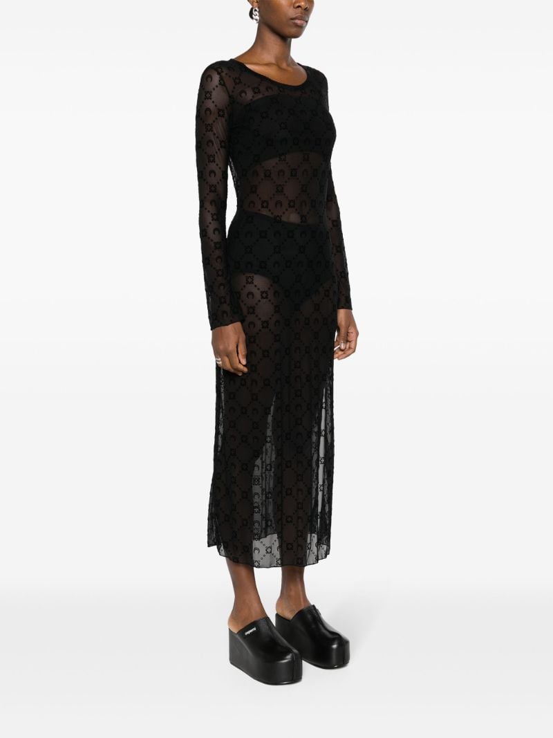 Black Moonogram Mesh Dress