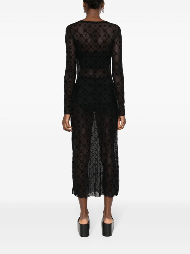 Black Moonogram Mesh Dress