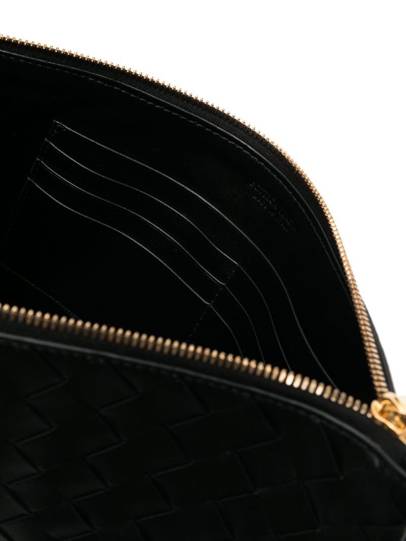 Black Intrecciato Leather Pouch