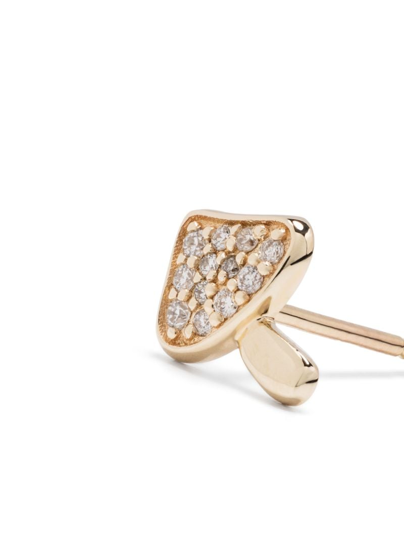 14k Yellow Gold Mushroom Diamond Stud Earrings