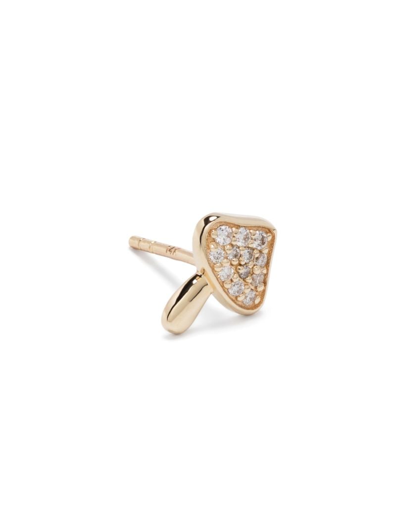 14k Yellow Gold Mushroom Diamond Stud Earrings