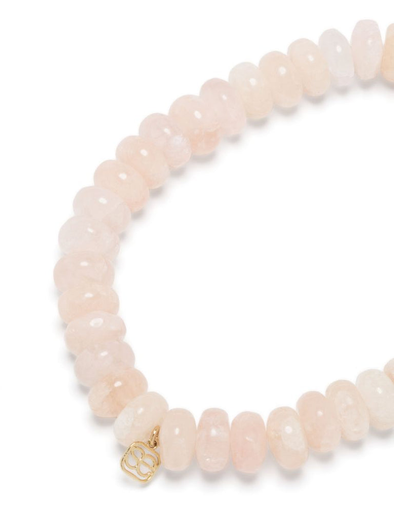 14k Yellow Gold Arrow Heart Diamond and Morganite Bracelet