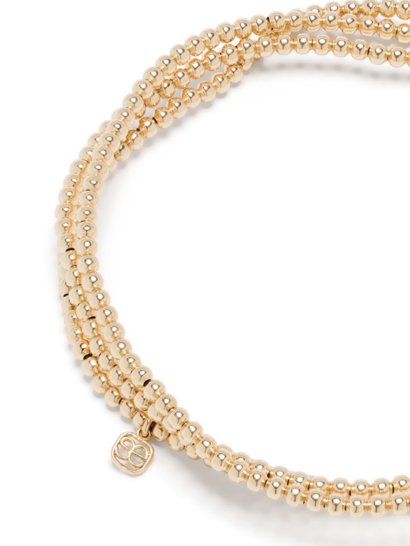 14k Yellow Gold Tiny Heart Beaded Bracelet
