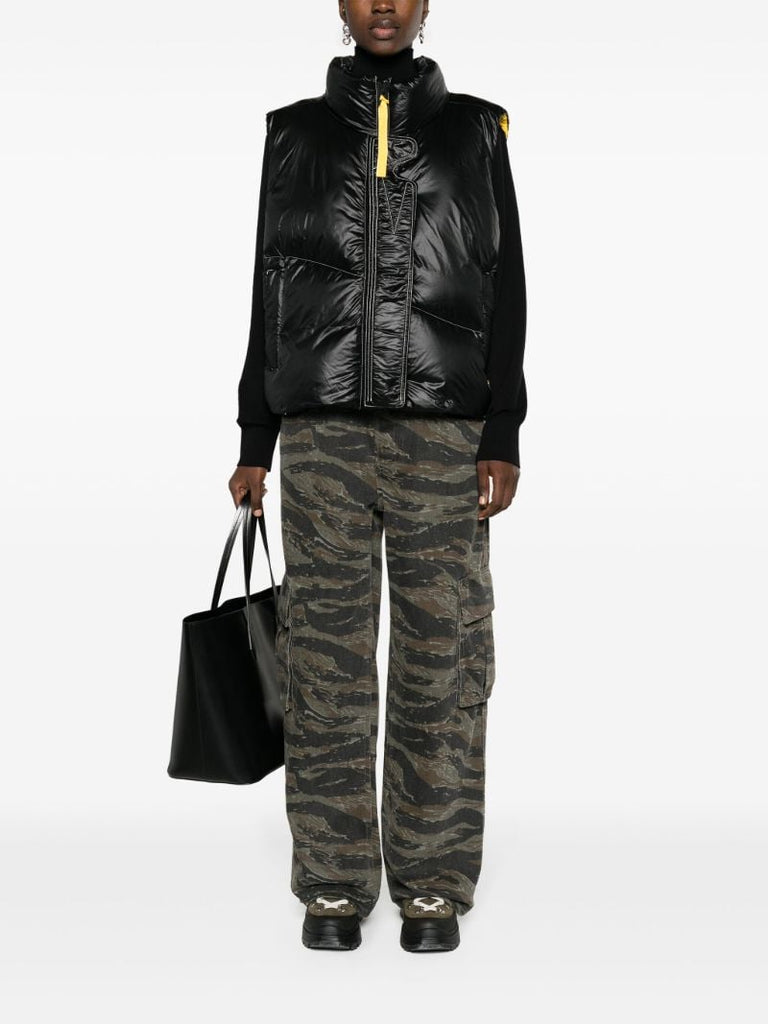 X Pyer Moss Black Cg Disc Vest 001 Quilted Gilet