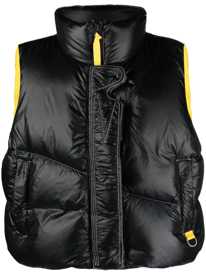 X Pyer Moss Black Cg Disc Vest 001 Quilted Gilet