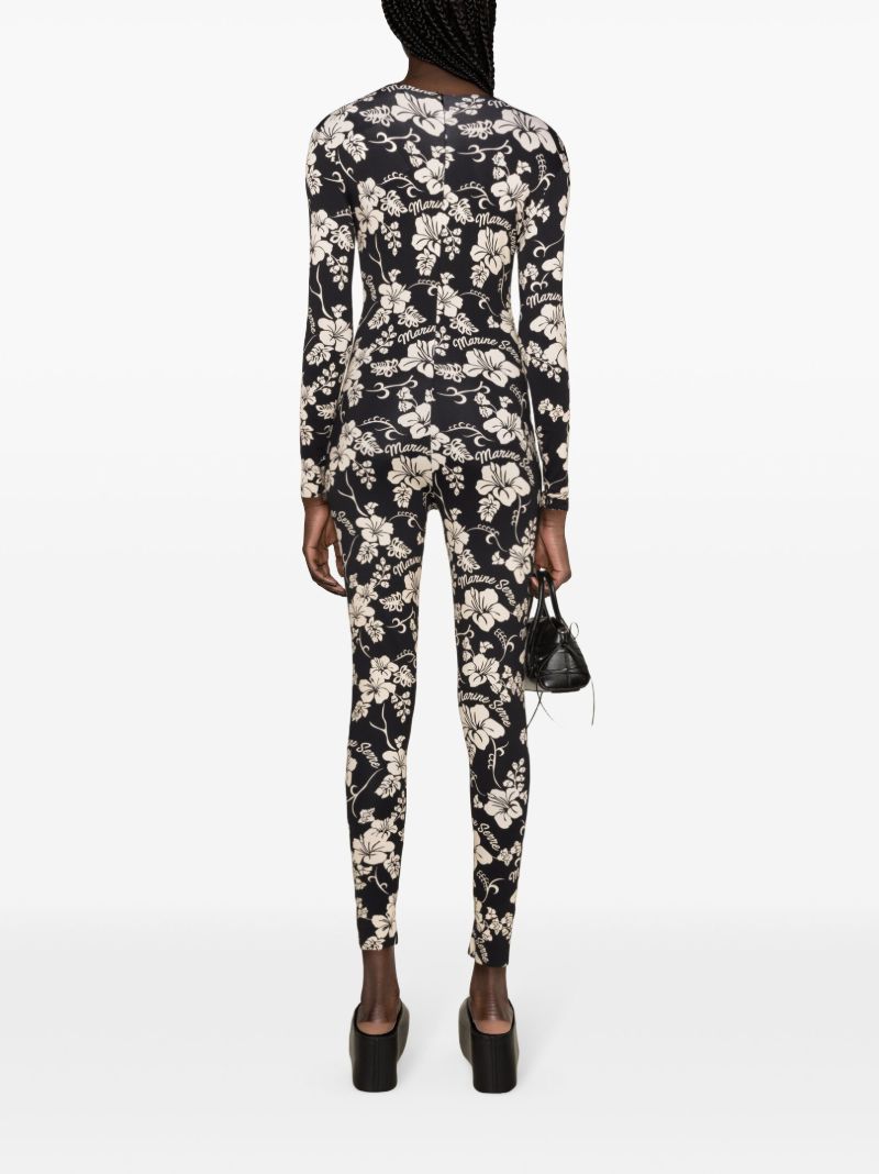 Black Regenerated Floral Jumpsuit
