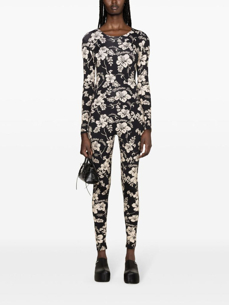 Black Regenerated Floral Jumpsuit