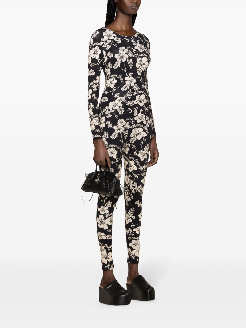 Black Regenerated Floral Jumpsuit
