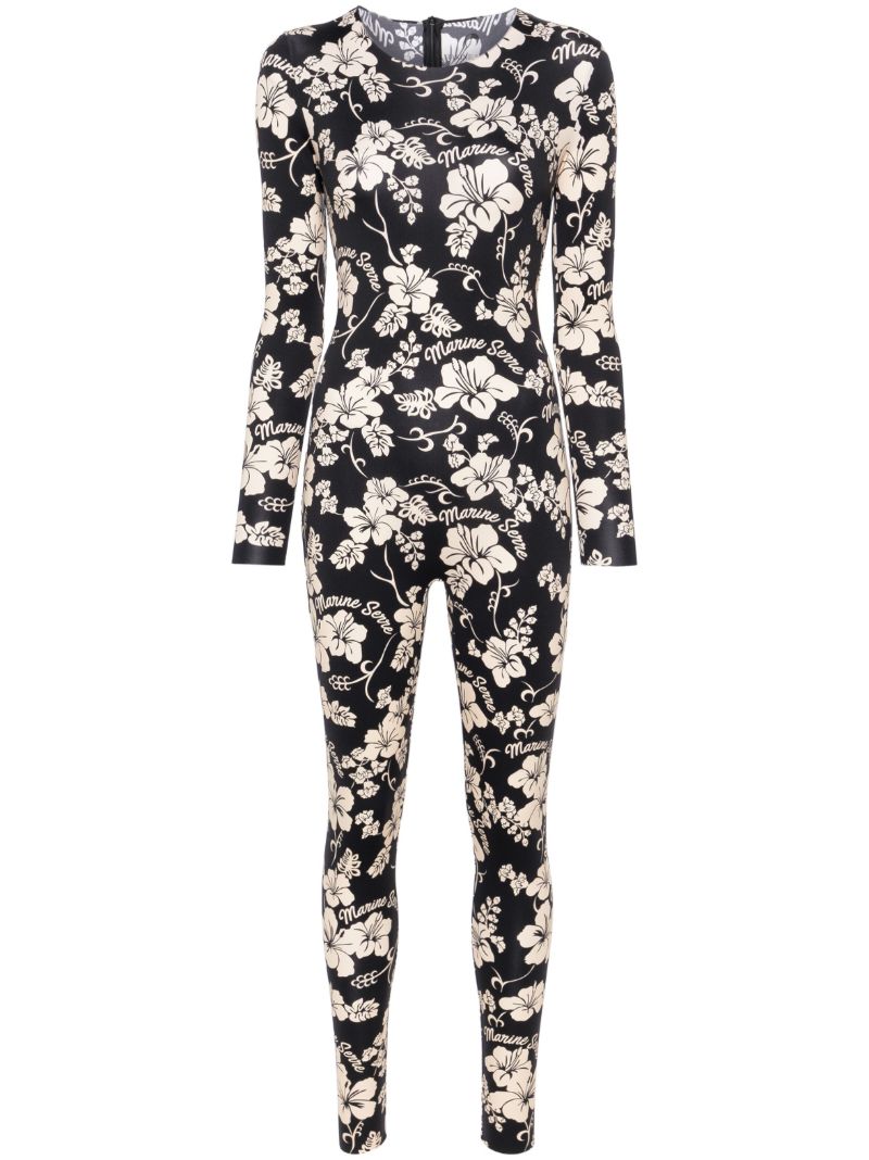 Black Regenerated Floral Jumpsuit