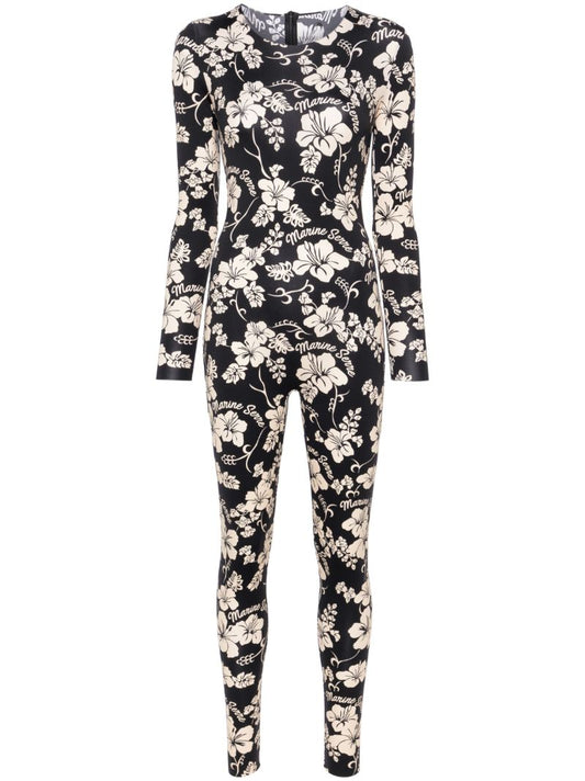 Black Regenerated Floral Jumpsuit
