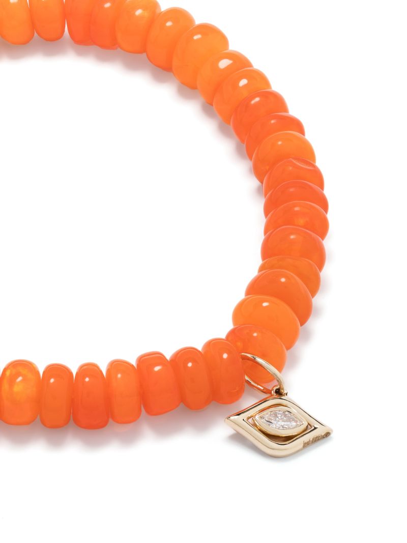14k Yellow Gold Evil Eye Opal Bead Bracelet