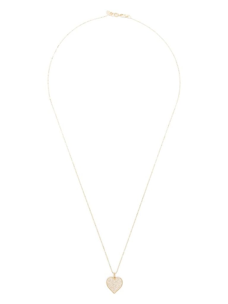 14k Gold Heart Charm Diamond Necklace