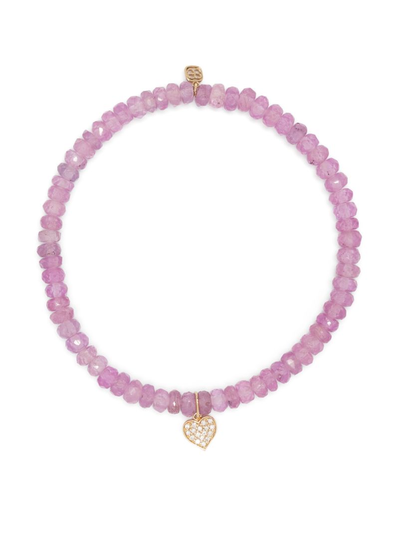 14k Yellow Gold Playing Card Heart Sapphire Bracelet
