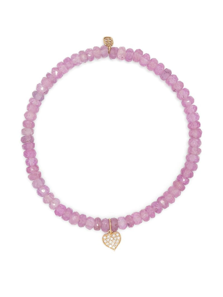 14k Yellow Gold Playing Card Heart Sapphire Bracelet