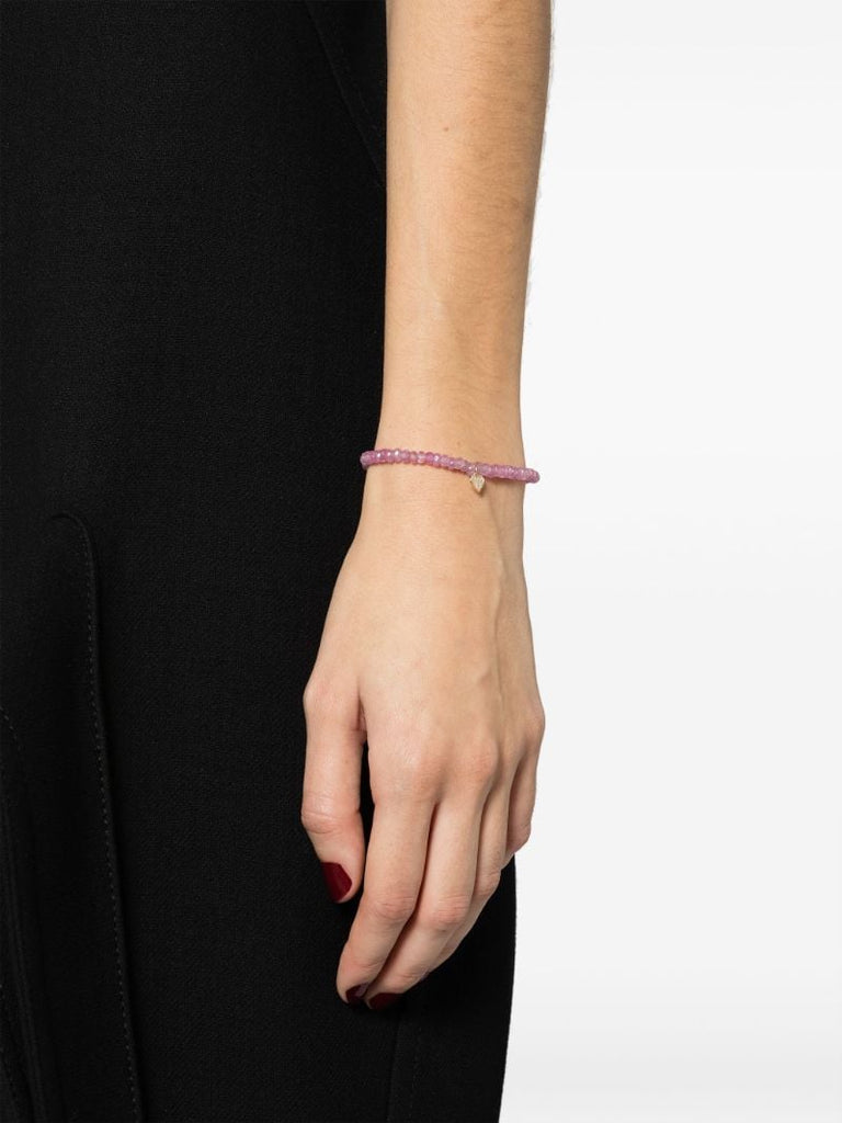 14k Yellow Gold Playing Card Heart Sapphire Bracelet