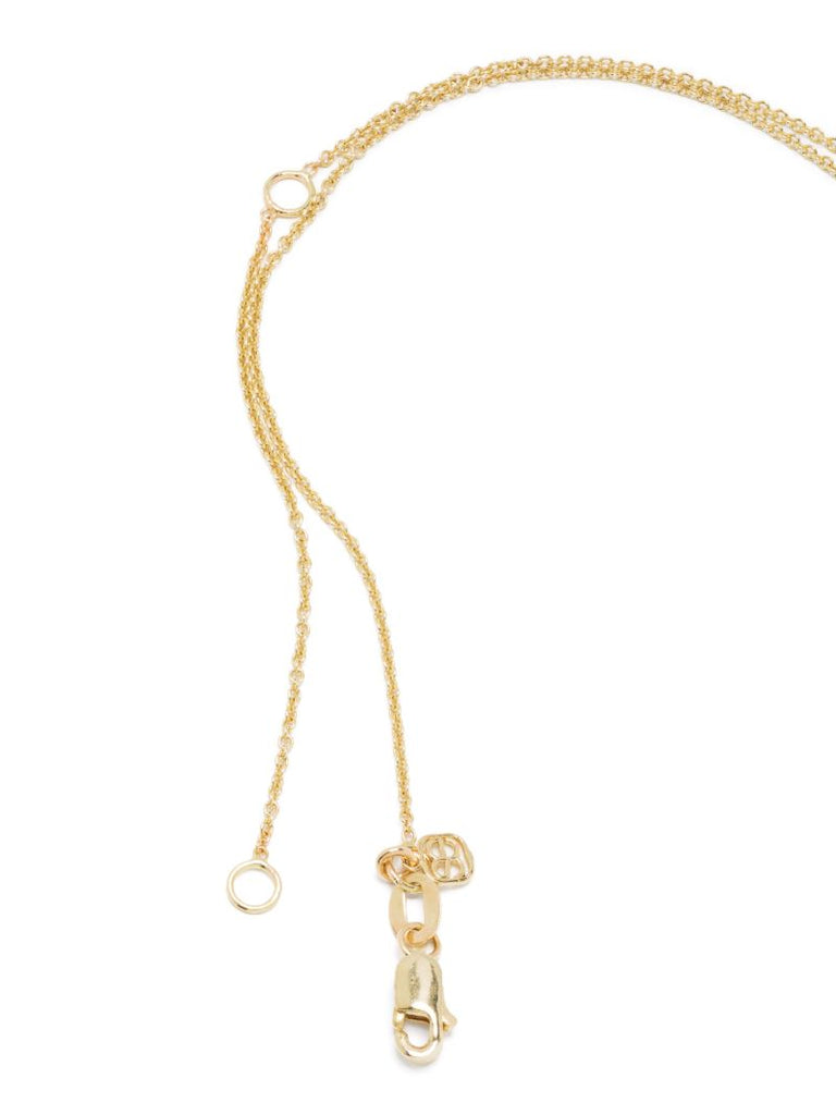 14k Yellow Gold Arrow Heart Diamond Charm Necklace