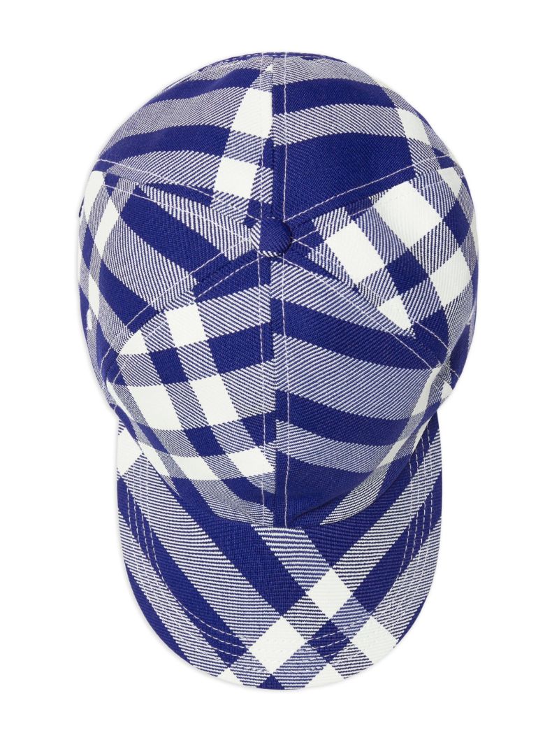 Blue Check Wool Baseball Cap