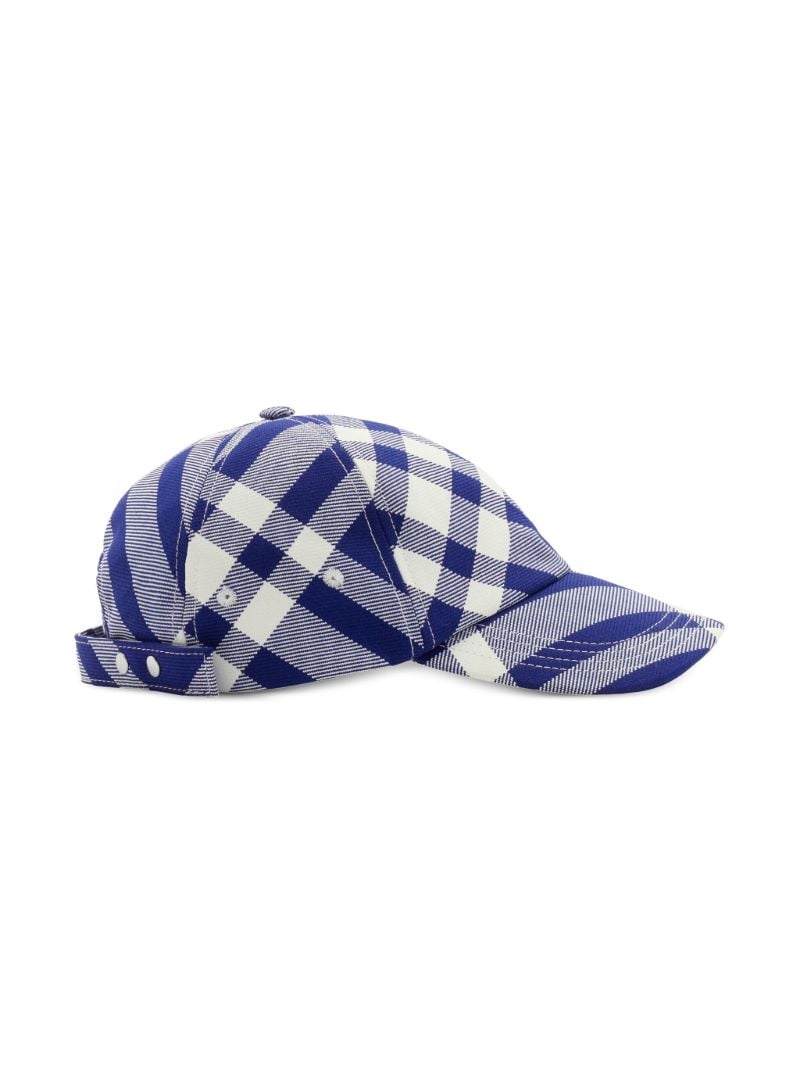 Blue Check Wool Baseball Cap