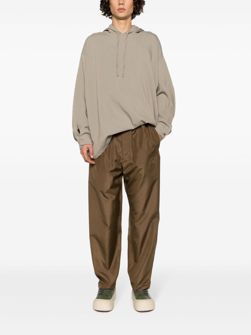 Brown Wide-leg Silk Trousers