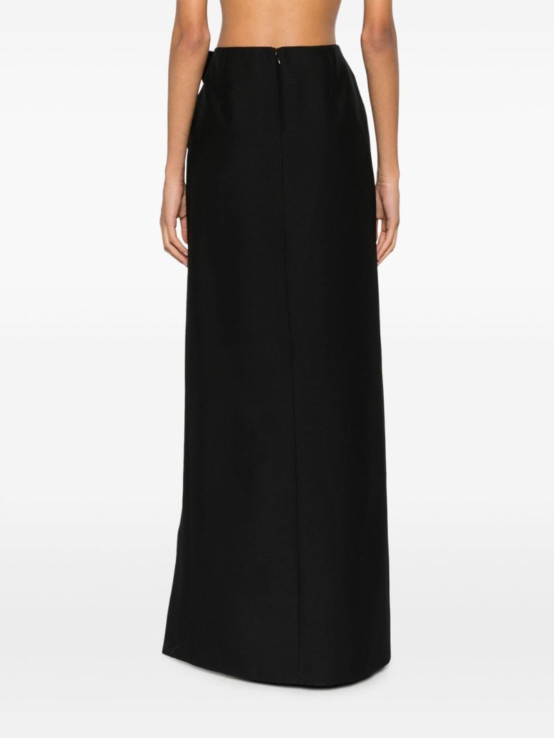 Black Bow-embellished Maxi Skirt