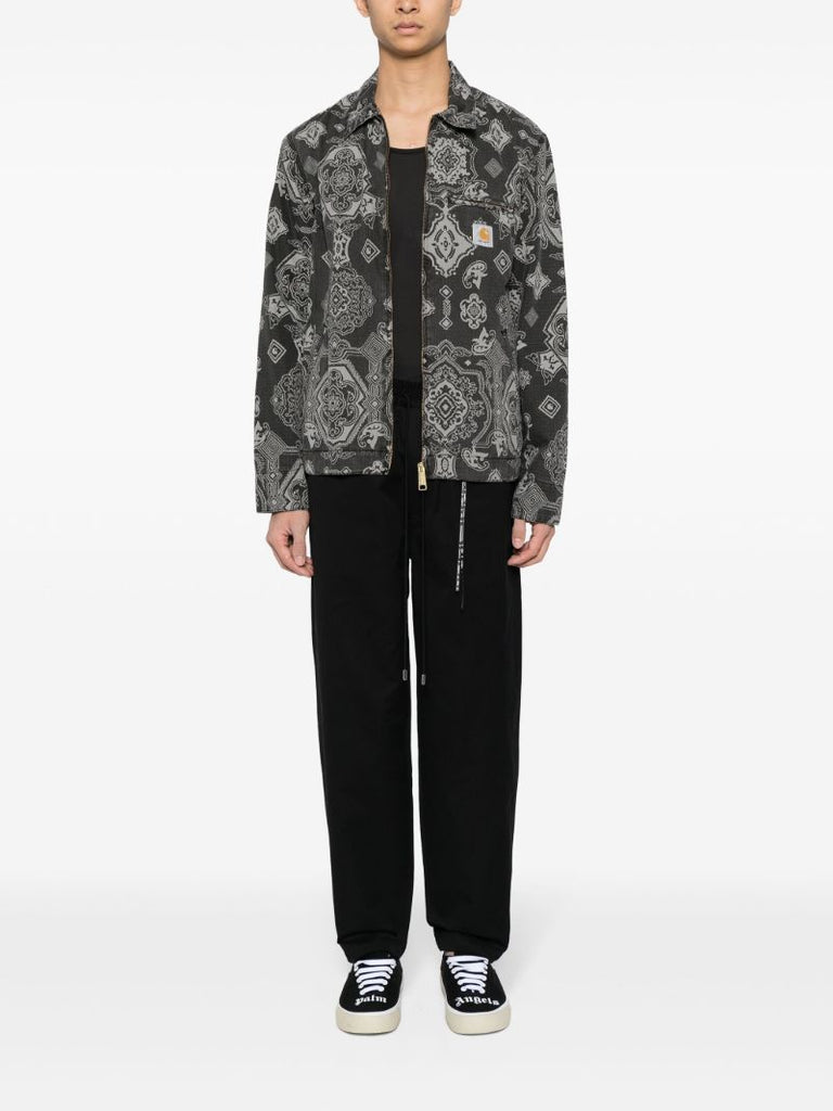 Black Straight Leg Cotton Trousers