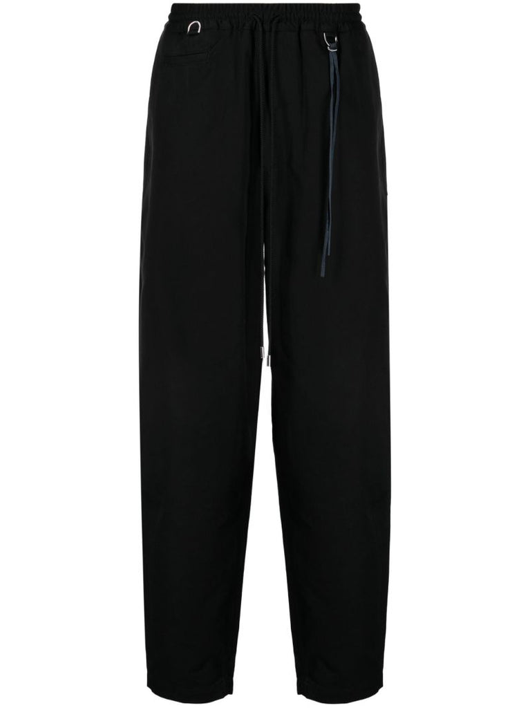 Black Straight Leg Cotton Trousers