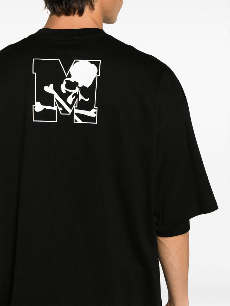 Black Skull-print Cotton T-shirt