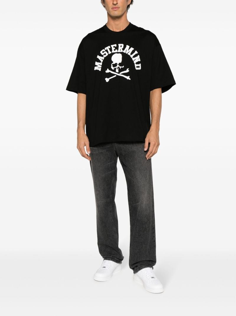 Black Skull-print Cotton T-shirt