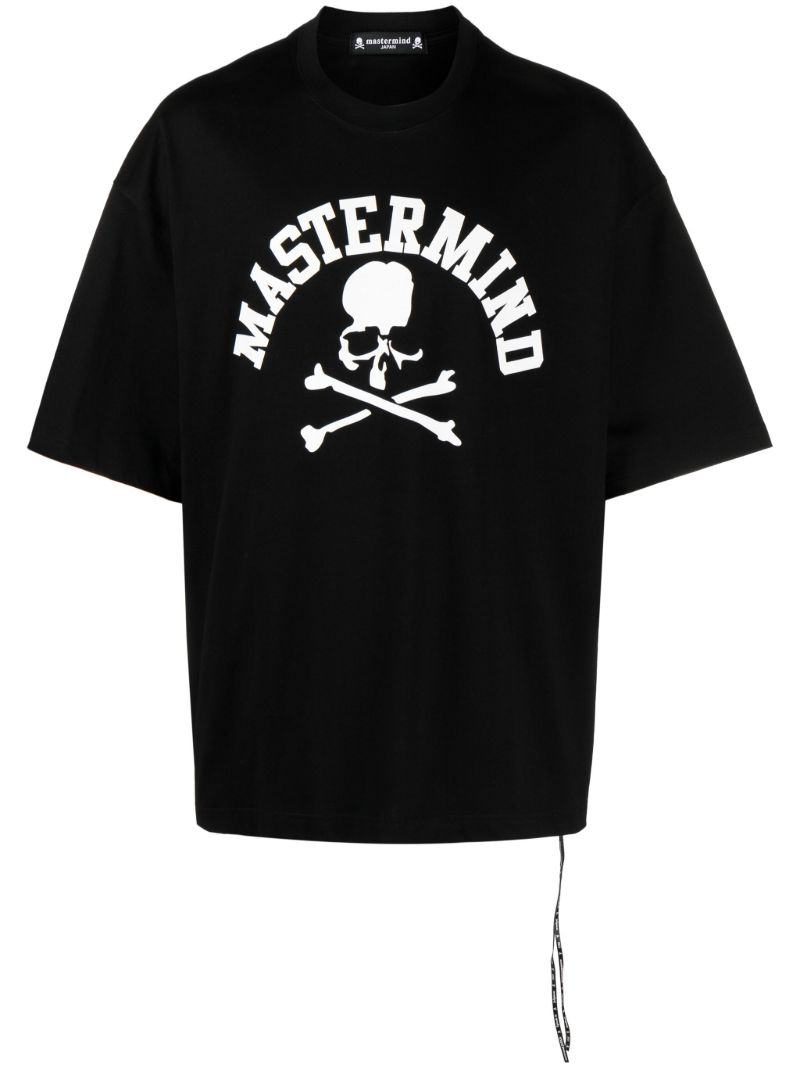 Black Skull-print Cotton T-shirt