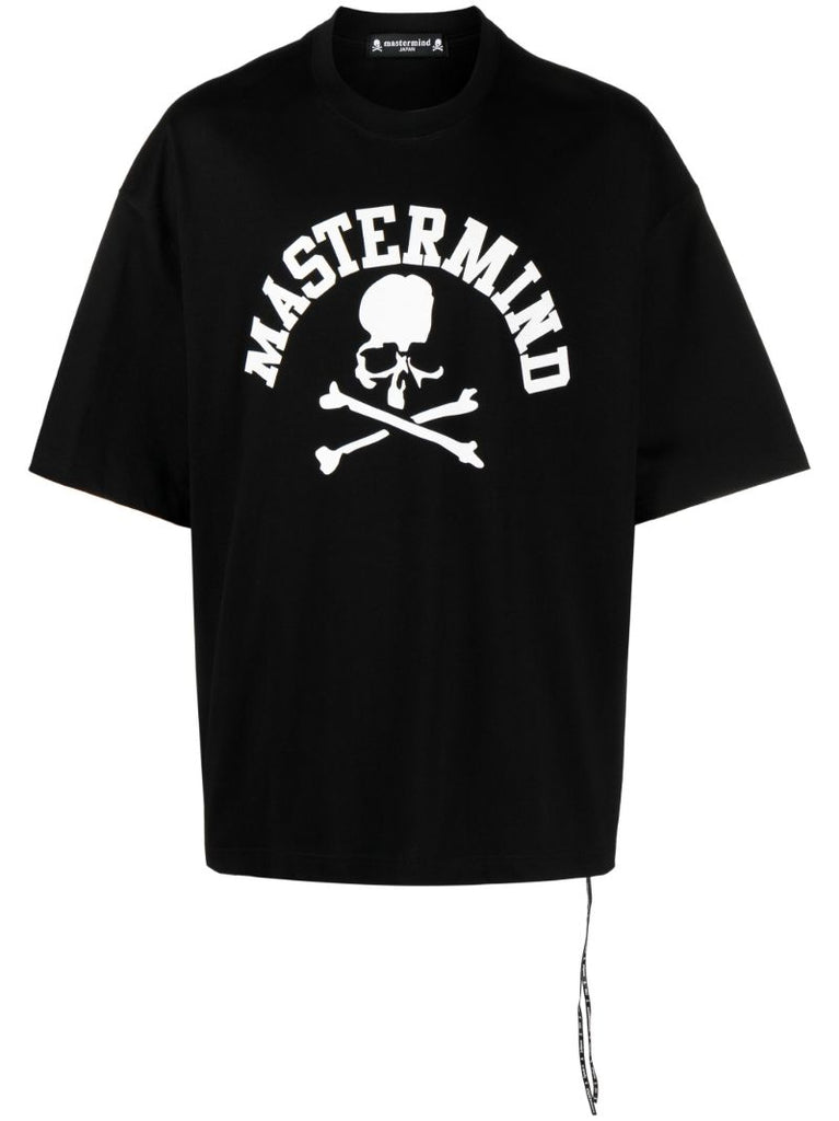 Black Skull-print Cotton T-shirt