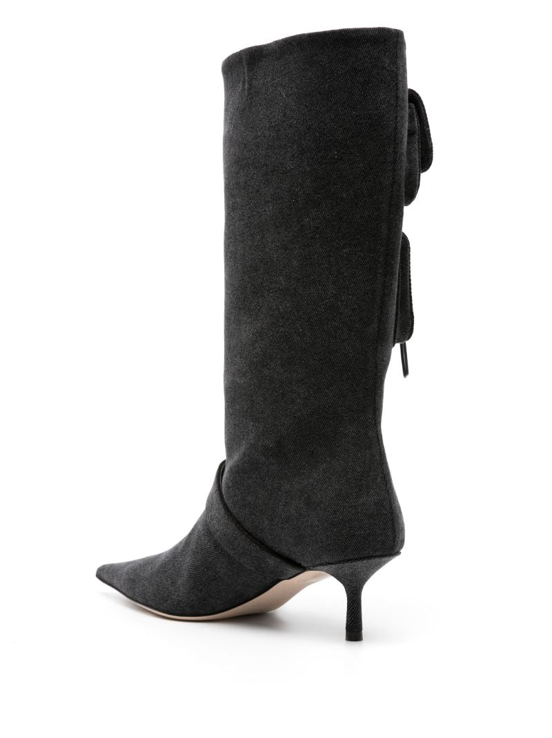 Black 65 Denim Cargo Boots