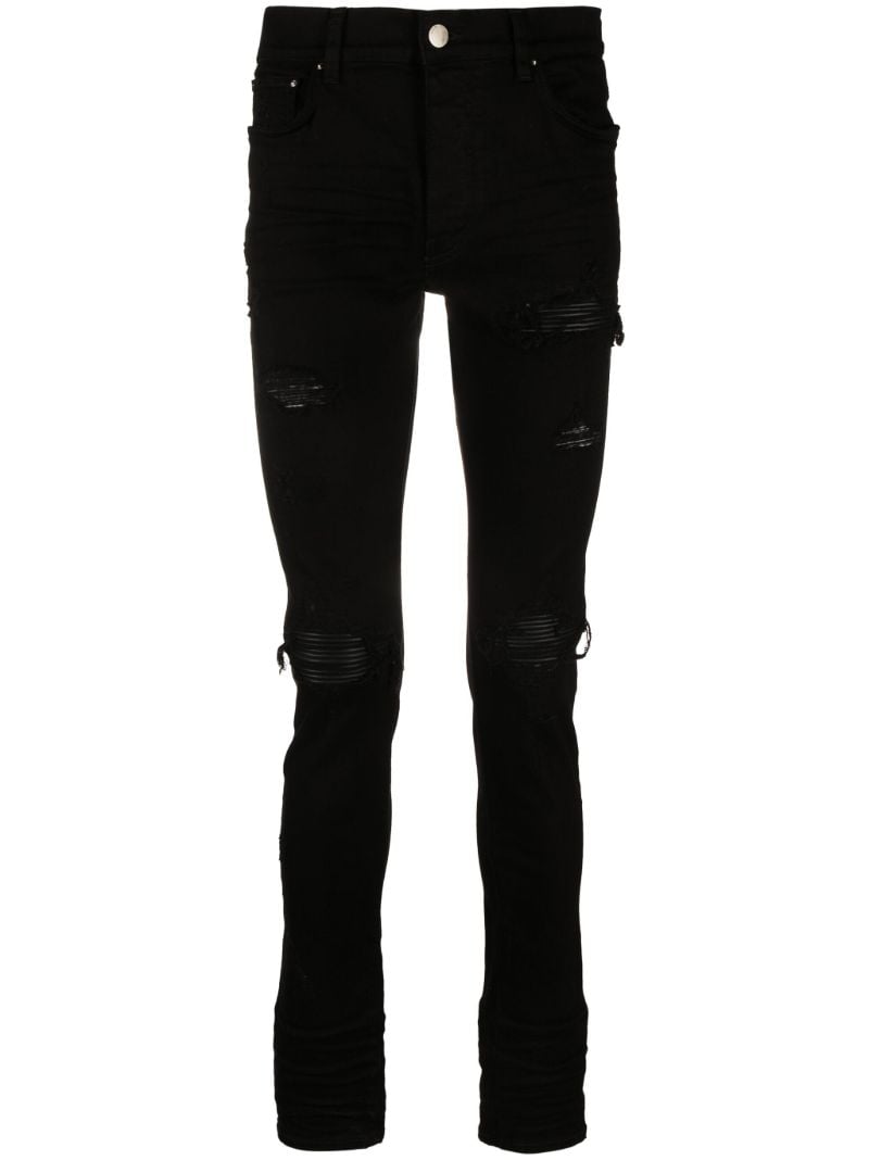 Black Distressed Skinny Cut Jeans
