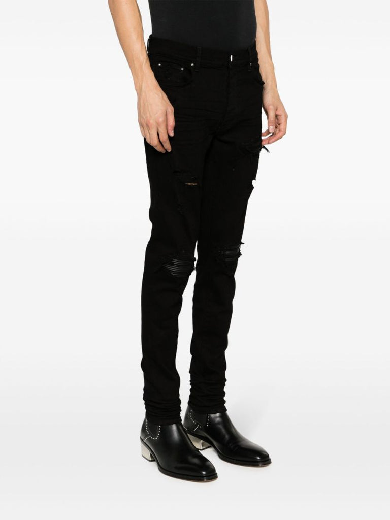 Black Distressed Skinny Cut Jeans