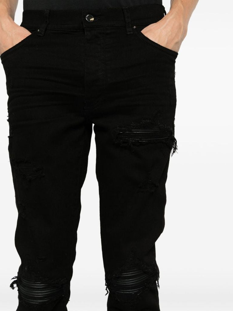 Black Distressed Skinny Cut Jeans